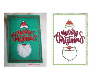 Stickdatei ITH - Postkarte Santa Christmas